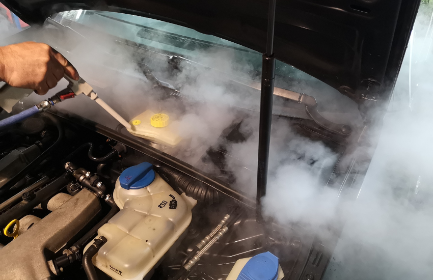 dry ice engine bay cleaning car detailing