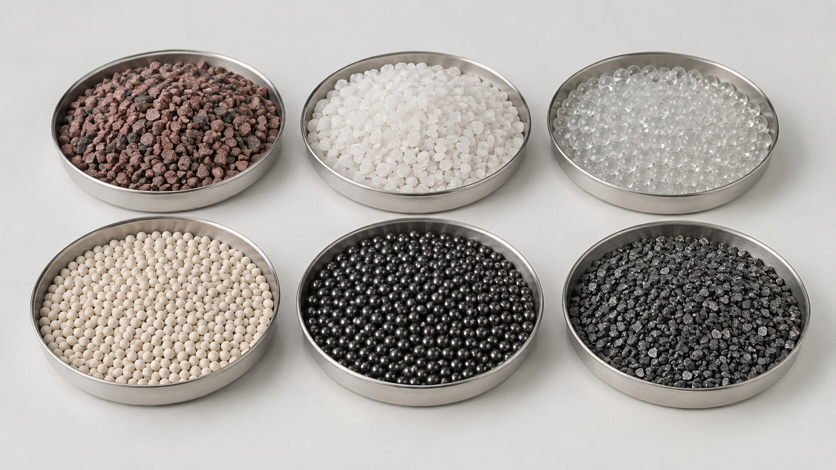 Shape, composition and particle size determine abrasive action, finish and recovery potential.